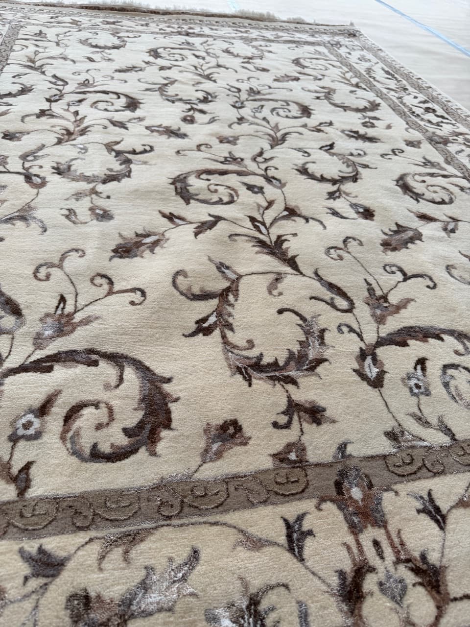 Dywan Ghoum, 245x170 cm, ivory white, wełna kaszmirowa jedwab, Indie - 192738