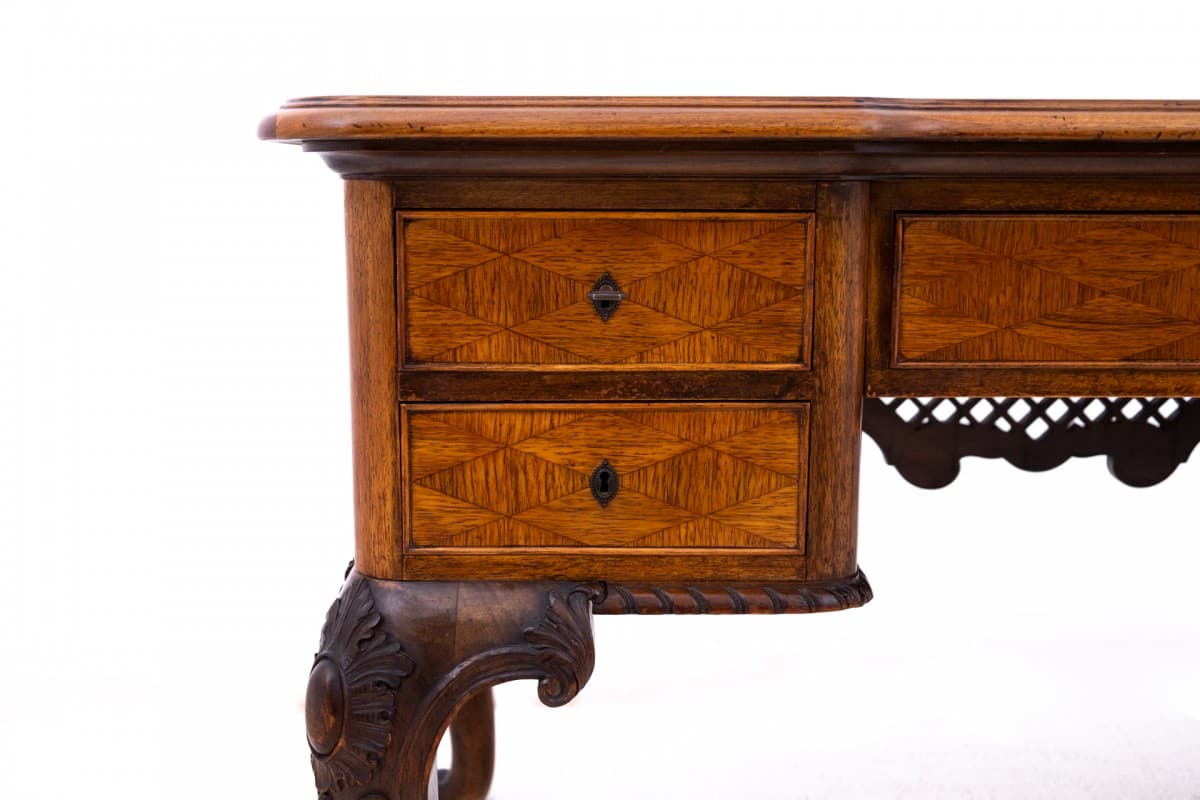 Biurko, styl Ludwik Filip, brązowy, orzech, Francja, XIX w. - 192925