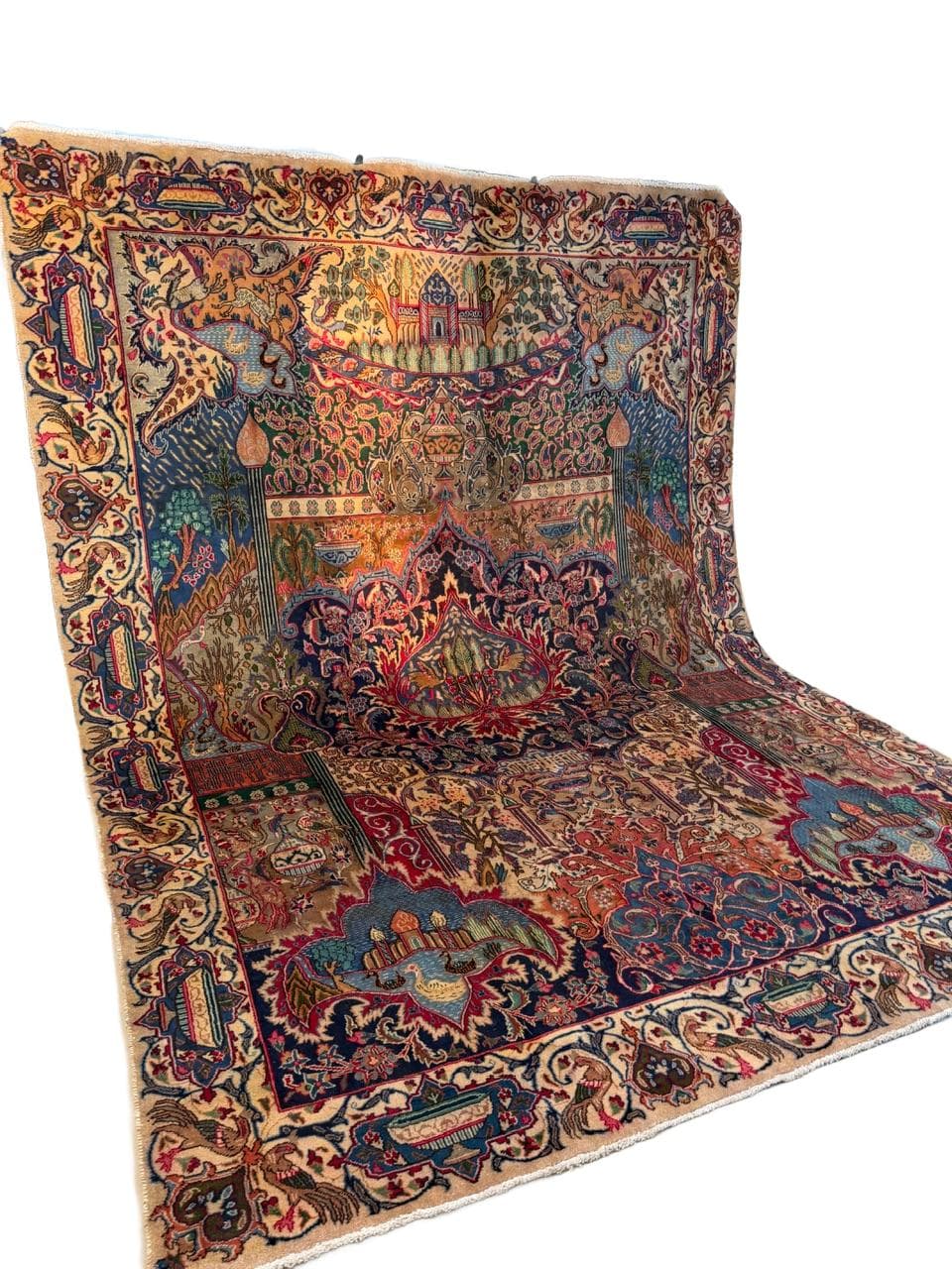 Nowy Dywan Perski Vintage Kaszmirowy Kaschmar Figural 395x290