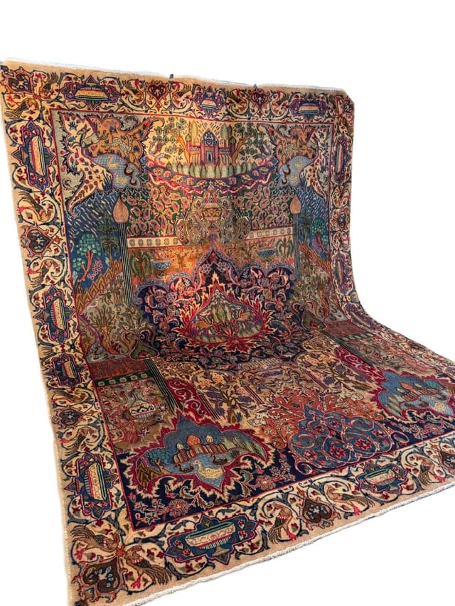 Nowy Dywan Perski Vintage Kaszmirowy Kaschmar Figural 395x290 - WYMIARY