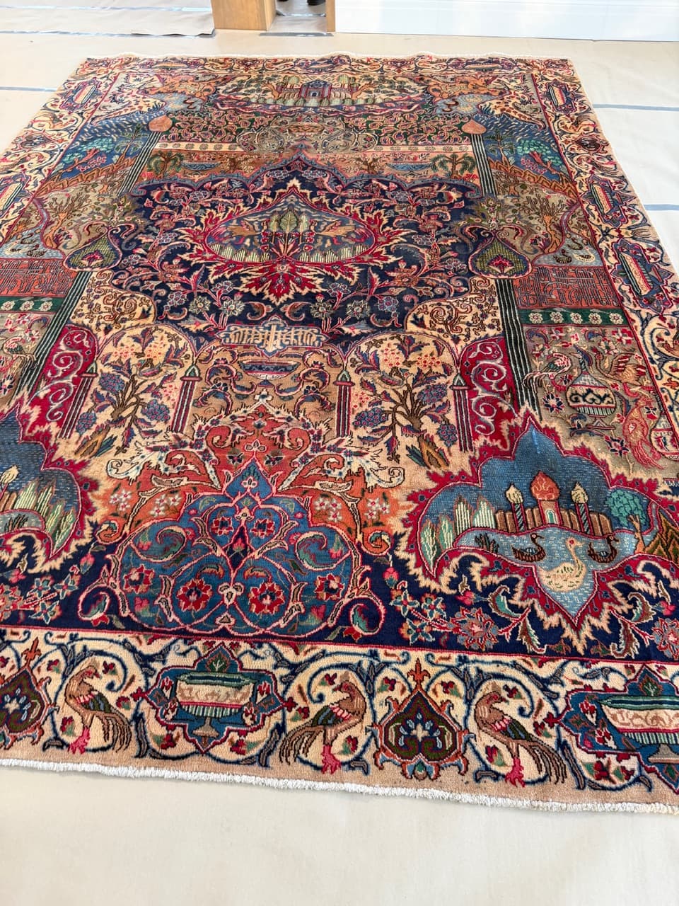 Nowy Dywan Perski Vintage Kaszmirowy Kaschmar Figural 395x290 - 193271