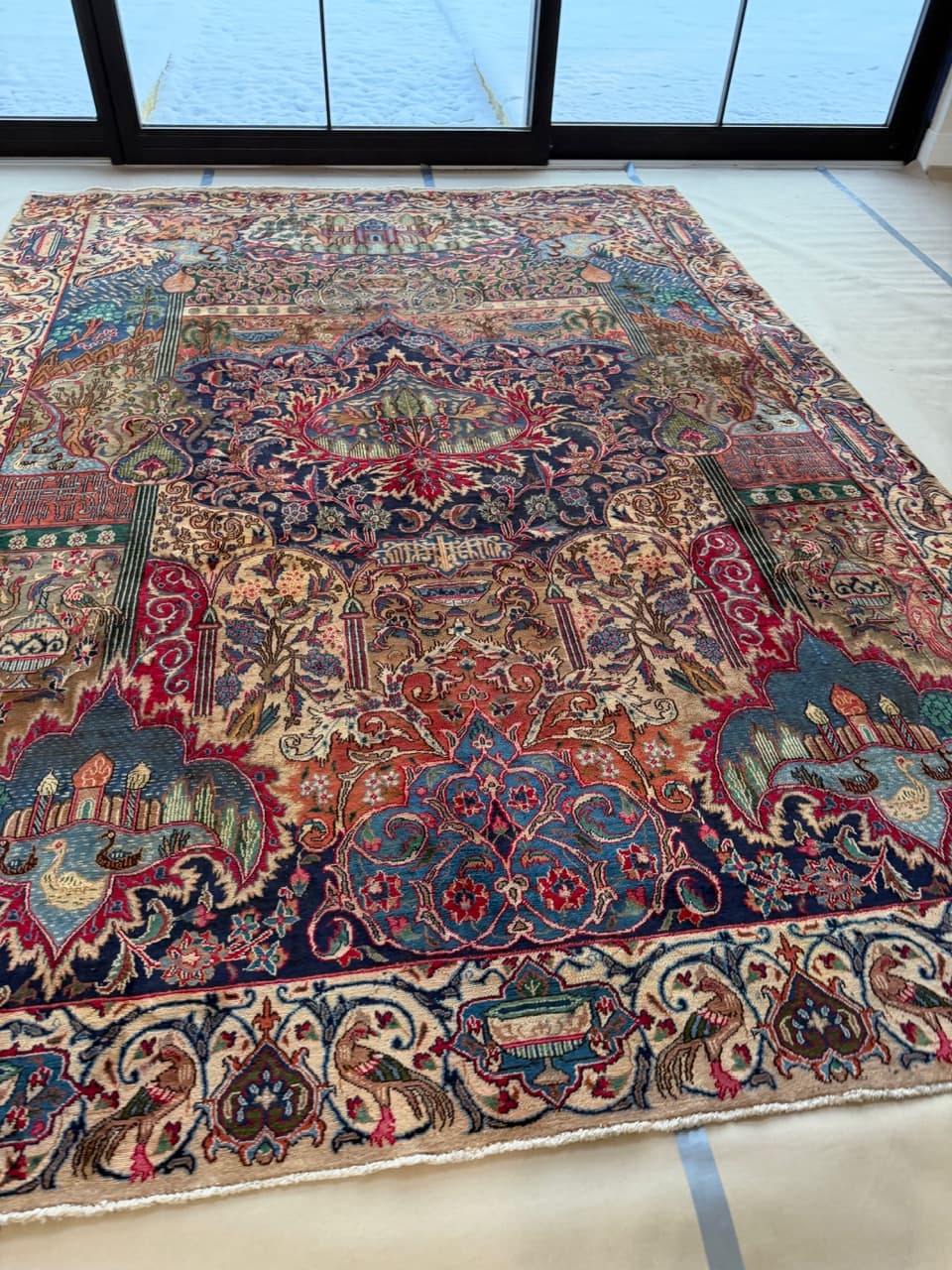 Nowy Dywan Perski Vintage Kaszmirowy Kaschmar Figural 395x290 - 193275