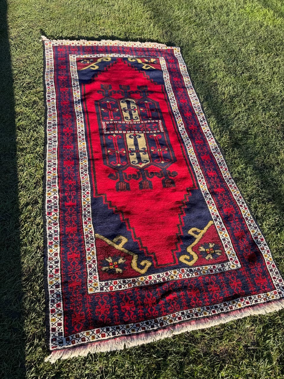 Dywan Kazak Anatolia, multikolor, wełna, Turcja, lata 70., 205x105 cm - 193368