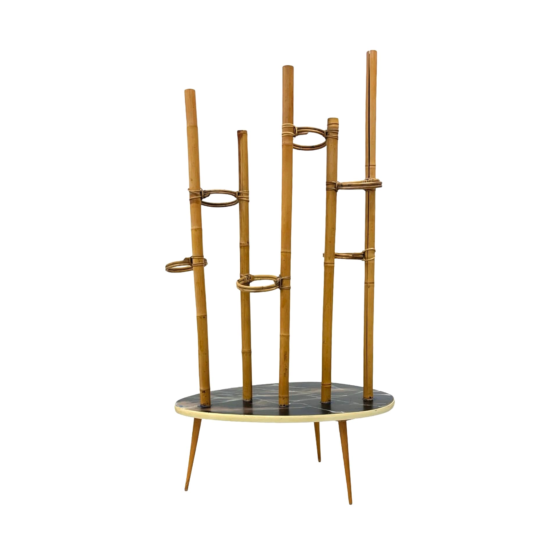 Plant Stand, Mid-Century Modern, light brown bamboo, Germany, 1970s - 193534