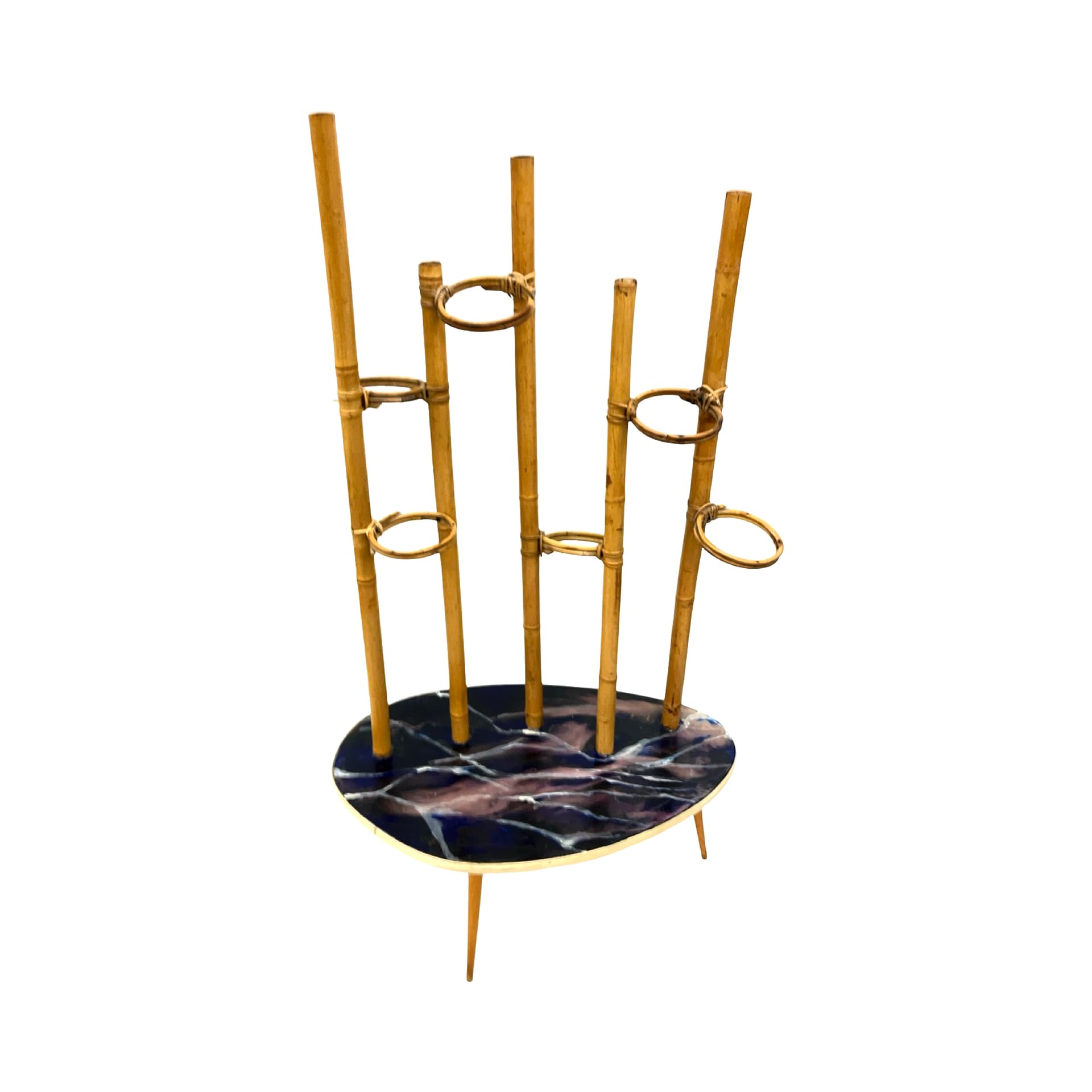 Plant Stand, Mid-Century Modern, light brown bamboo, Germany, 1970s - 193543