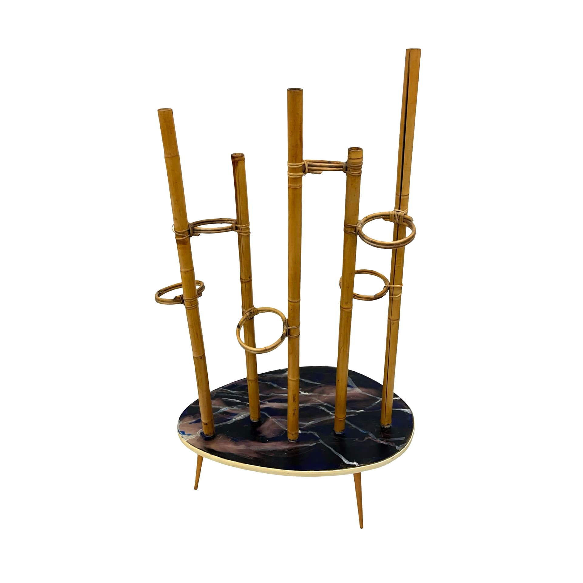 Plant Stand, Mid-Century Modern, light brown bamboo, Germany, 1970s - 193536