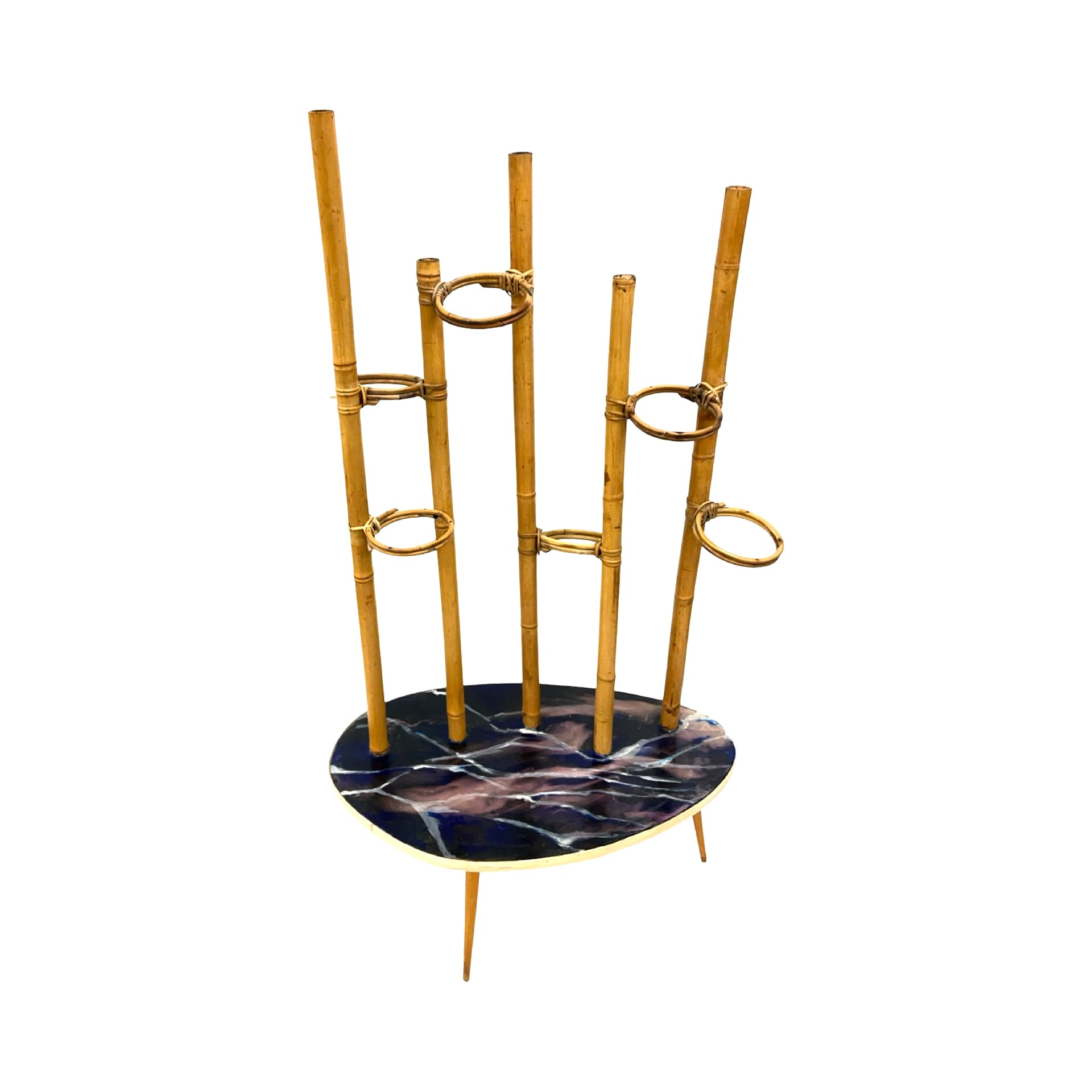 Plant Stand, Mid-Century Modern, light brown bamboo, Germany, 1970s - 193542