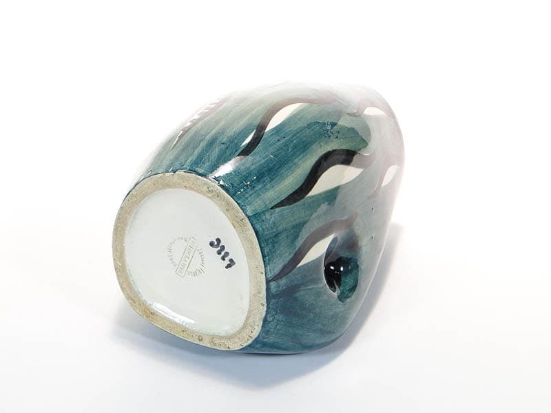 Wazon, turkusowy ceramika, proj. W. Płażewski, Włocławek, Polska, lata 50. - 193579