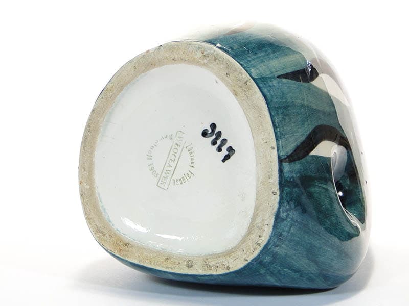Wazon, turkusowy ceramika, proj. W. Płażewski, Włocławek, Polska, lata 50. - 193578