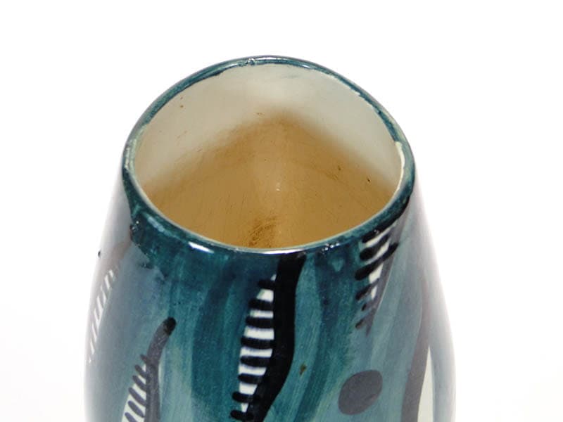 Wazon, turkusowy ceramika, proj. W. Płażewski, Włocławek, Polska, lata 50. - 193571