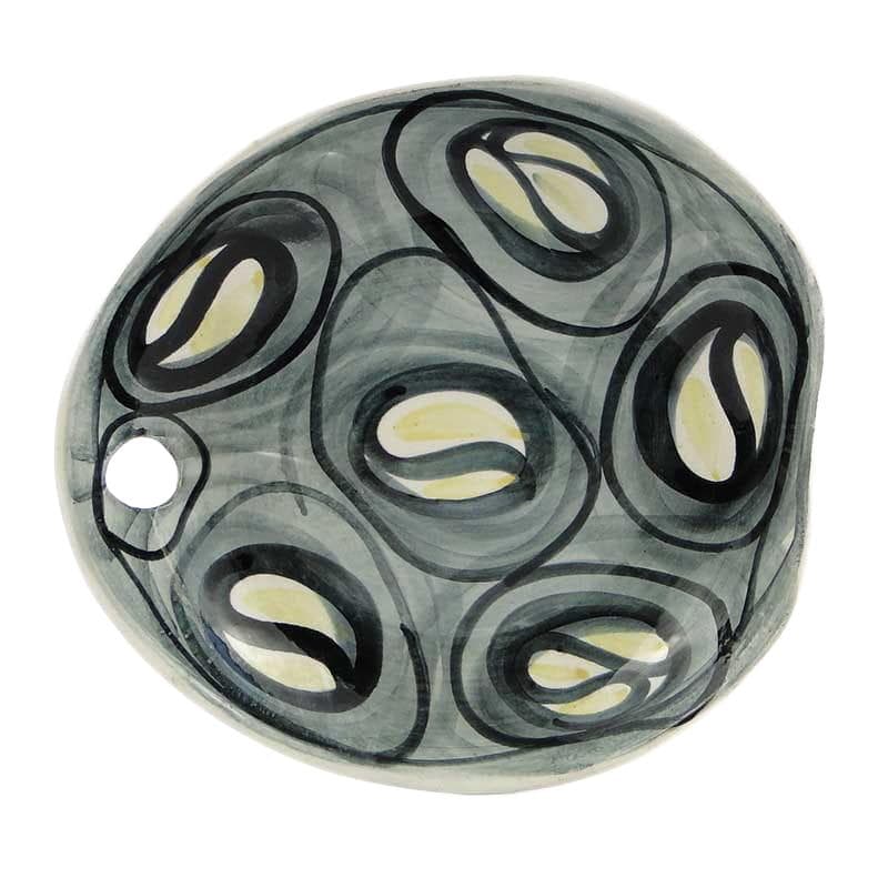 Plate Polish New Look, grey, ceramics, by E. Piwek-Białoborska, Włocławek, Poland, 1950s.