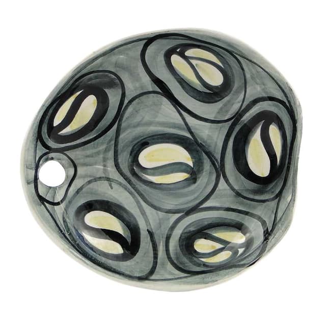 Plate Polish New Look, grey, ceramics, by E. Piwek-Białoborska, Włocławek, Poland, 1950s. - DIMENSION