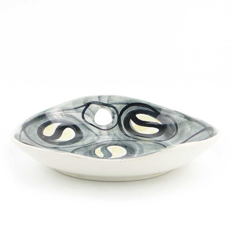 Plate Polish New Look, grey, ceramics, by E. Piwek-Białoborska, Włocławek, Poland, 1950s. - 193601