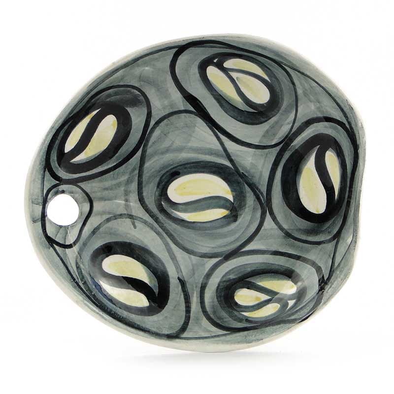 Plate Polish New Look, grey, ceramics, by E. Piwek-Białoborska, Włocławek, Poland, 1950s. - 193606