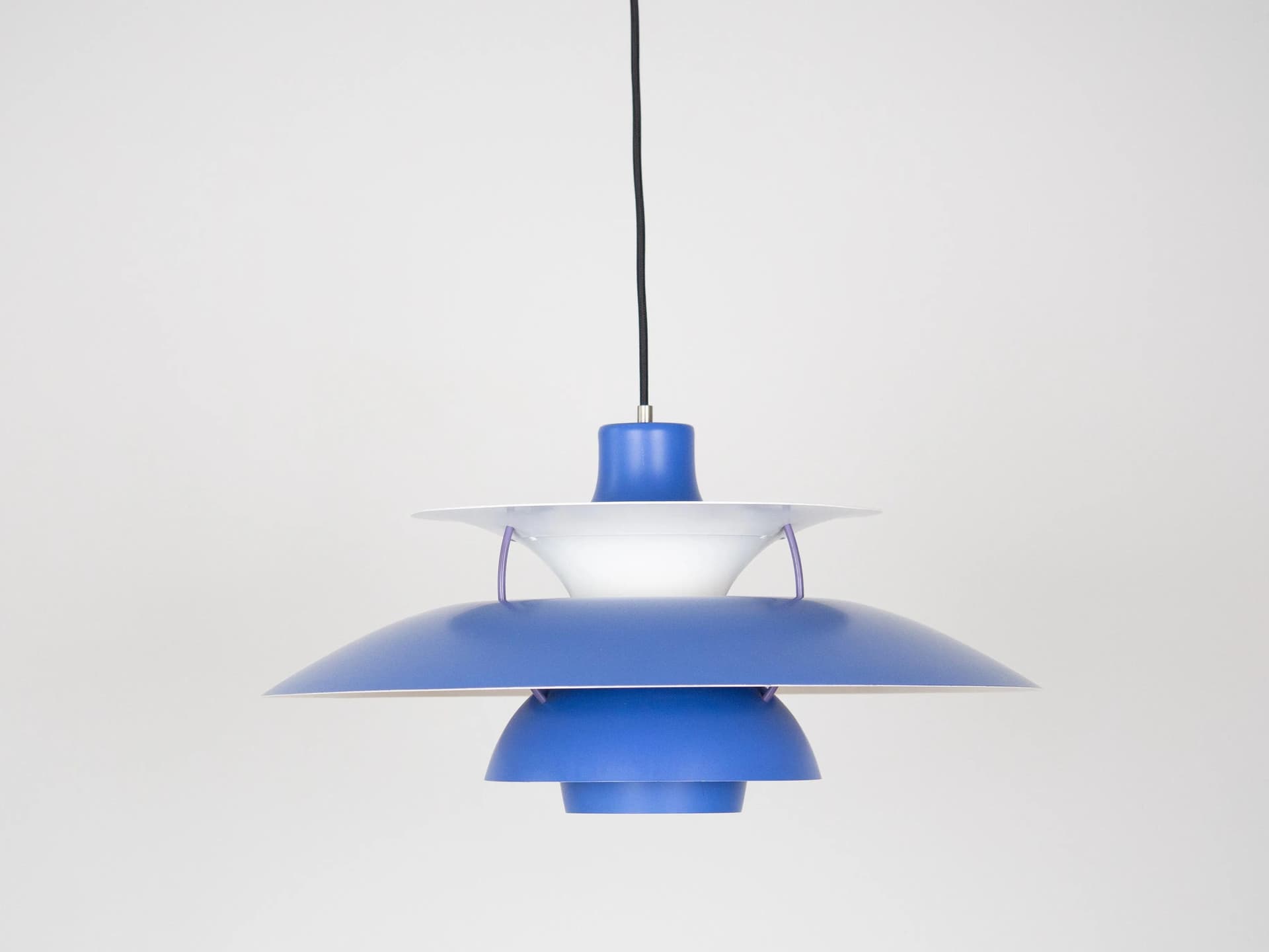 Blue and White Aluminum PH 5 Pendant Lamp, by P. Henningsen for Louis Poulsen, Denmark, 1950s - 13650