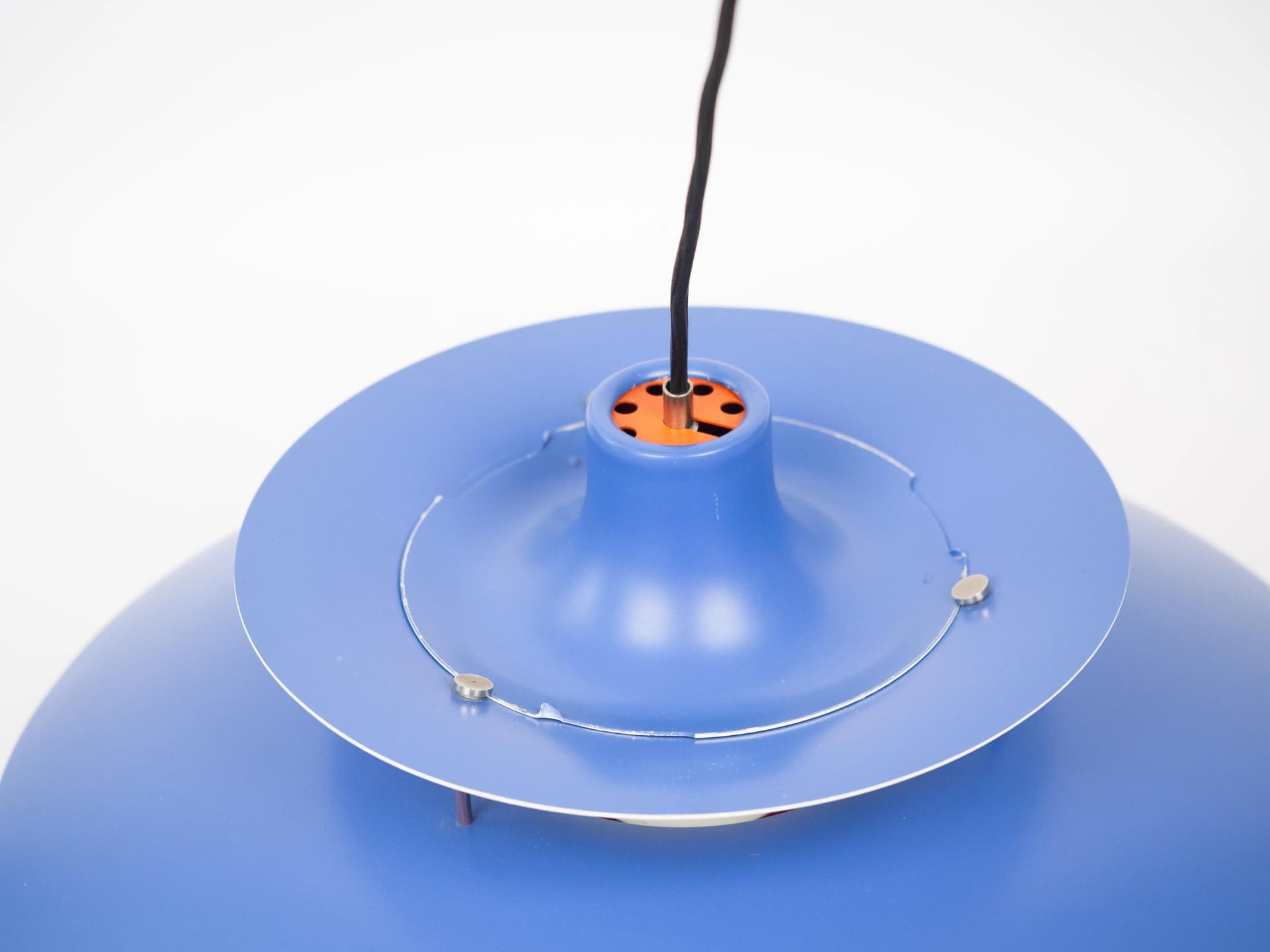 Blue and White Aluminum PH 5 Pendant Lamp, by P. Henningsen for Louis Poulsen, Denmark, 1950s - 13656