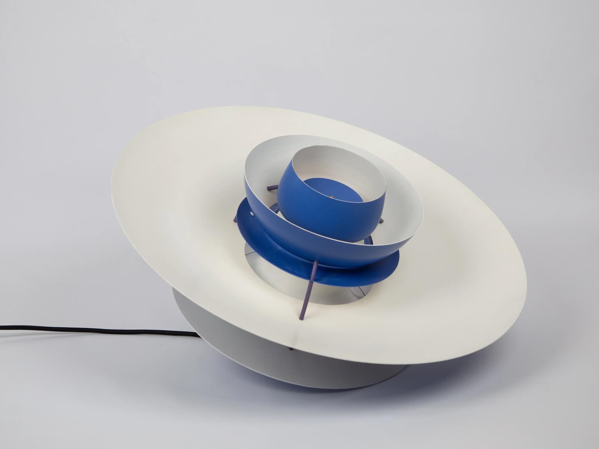 Blue and White Aluminum PH 5 Pendant Lamp, by P. Henningsen for Louis Poulsen, Denmark, 1950s - 13657