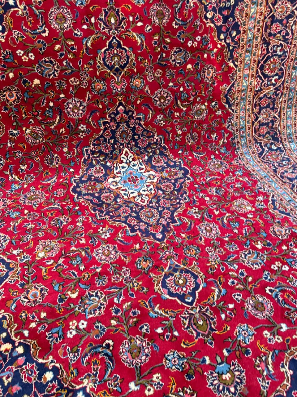 Dywan Keshan 400x300 cm, czerwony, wełna, Iran - 193643