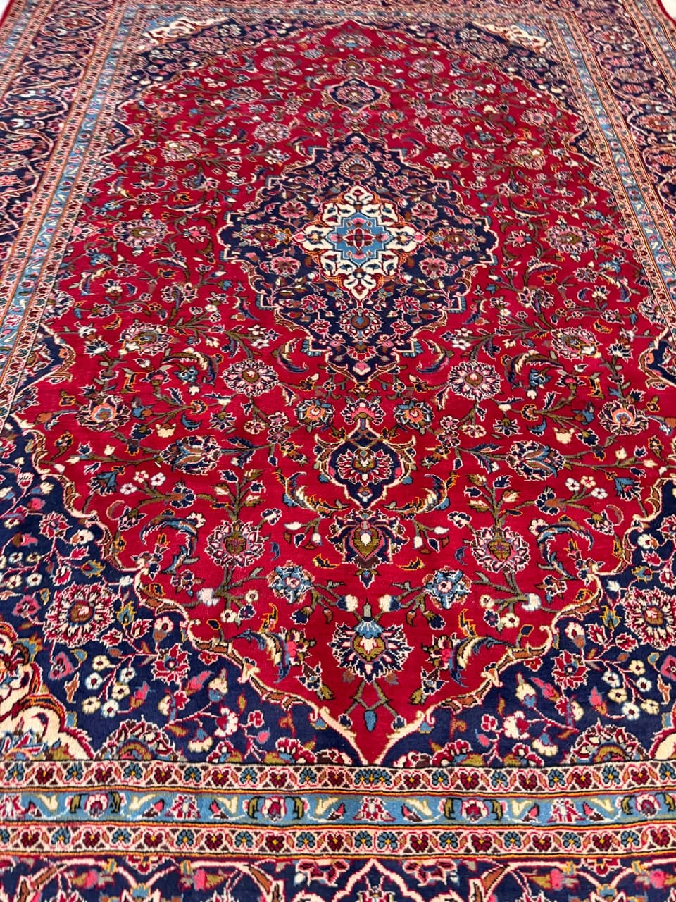 Dywan Keshan 400x300 cm, czerwony, wełna, Iran - 193647