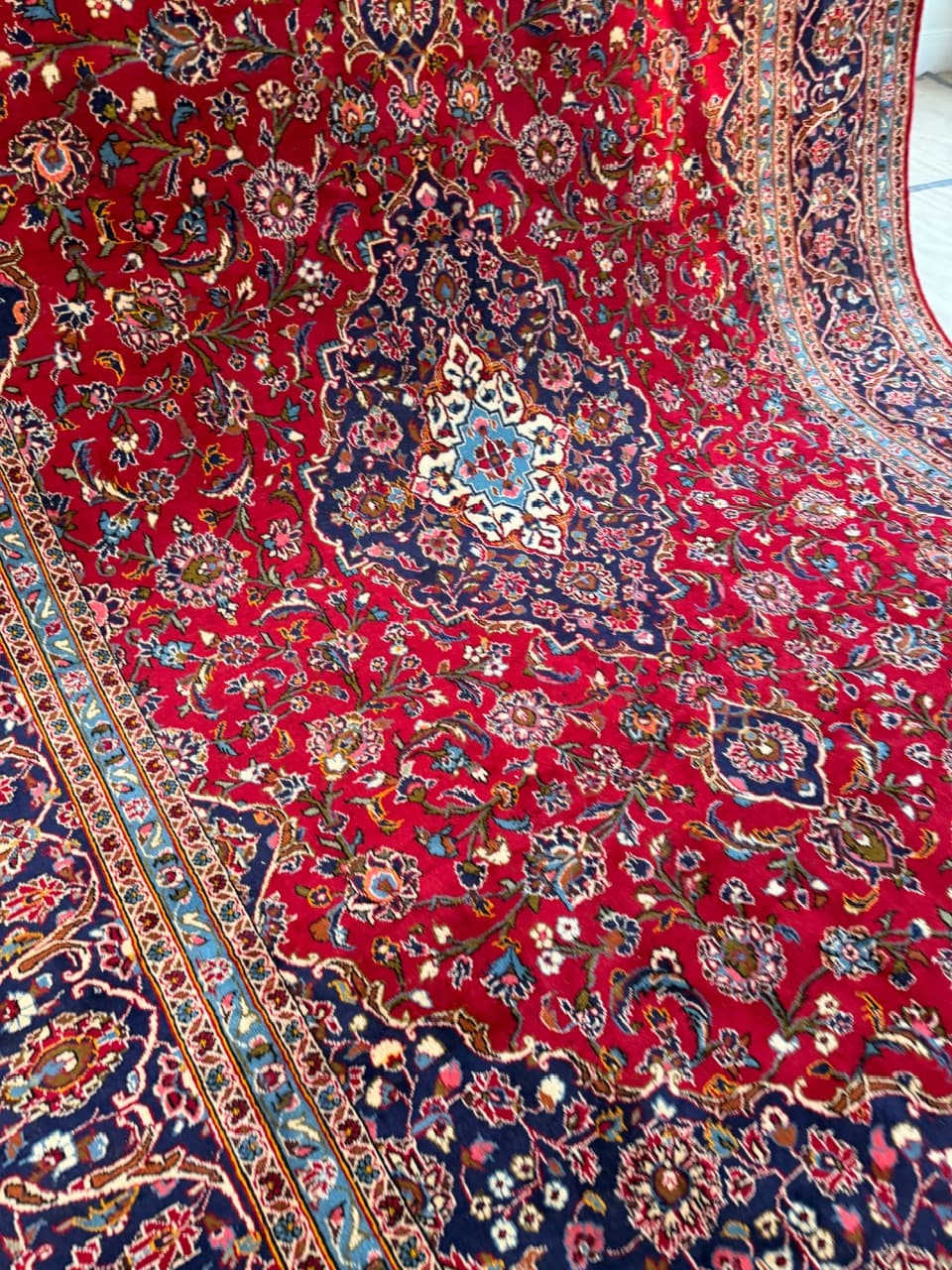 Dywan Keshan 400x300 cm, czerwony, wełna, Iran - 193642