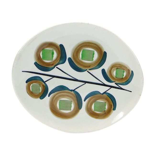 Talerz do ciasta New Look, ceramika ivory white, Włocławek, Polska, lata 50. - WYMIARY