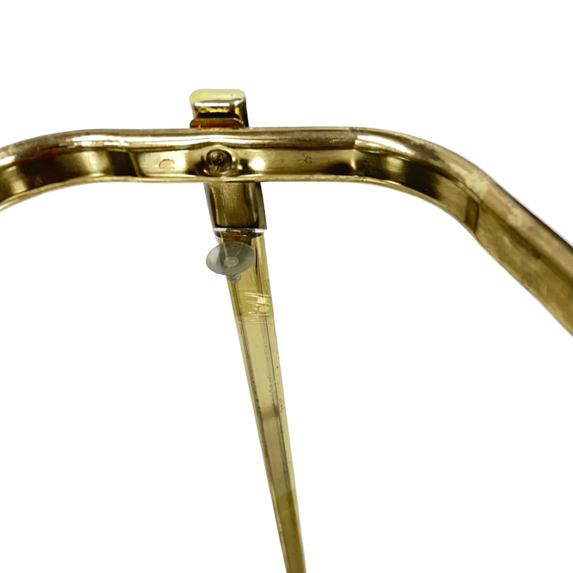 Stolik pomocnik Mid-Century Modern, mosiądz złoty, szkło transparentne, Francja, lata 70. - 193668