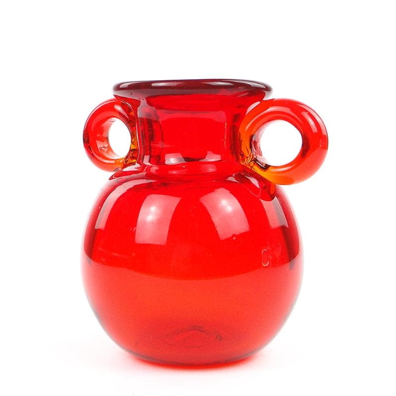 Wazon, szkło czerwone, proj. J. Słuczan-Orkusz, Polska, lata 70. - 193686