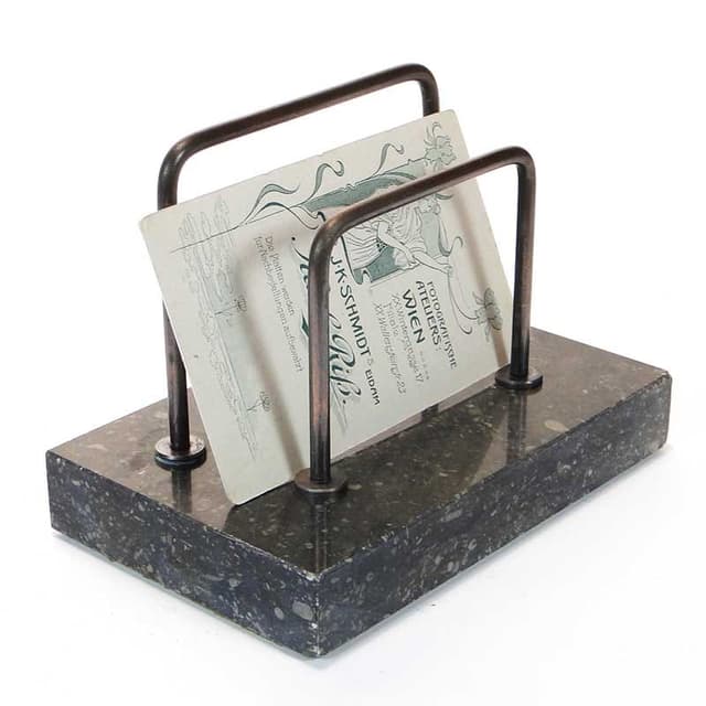 Listownik Art déco, marmur czarny, metal, Polska, lata 20. - WYMIARY