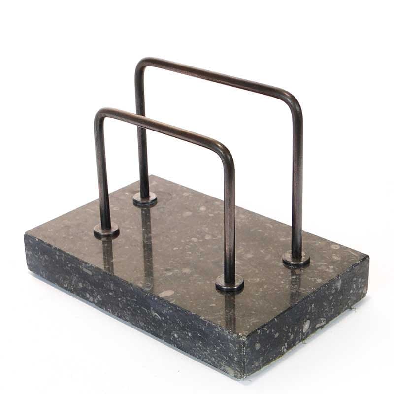 Listownik Art déco, marmur czarny, metal, Polska, lata 20. - 193694