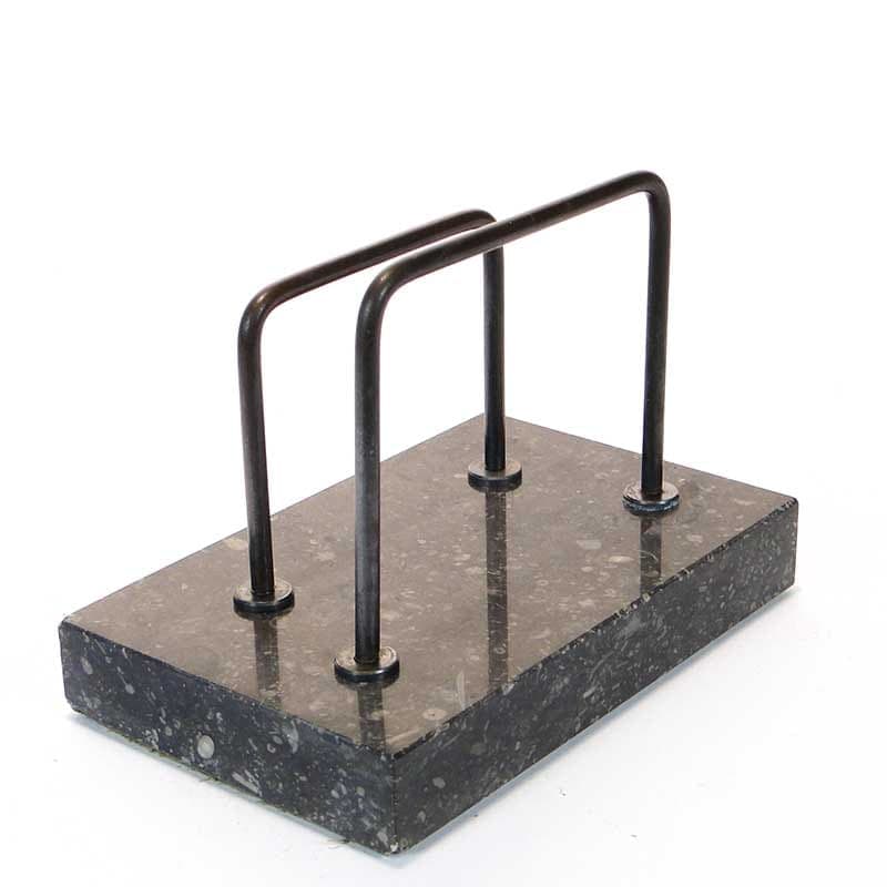 Listownik Art déco, marmur czarny, metal, Polska, lata 20. - 193695