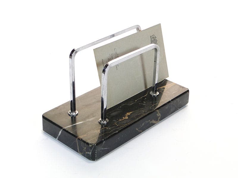 Listownik Art Deco, marmur czarny, metal chromowany, Belgia, lata 20. - 193711