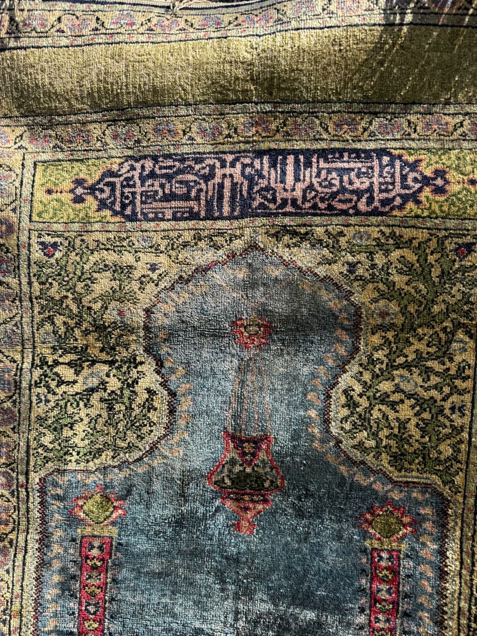 Rug Kayserie 150x87 cm, natural silk, cream cotton, Turkey, 1960s. - 193791