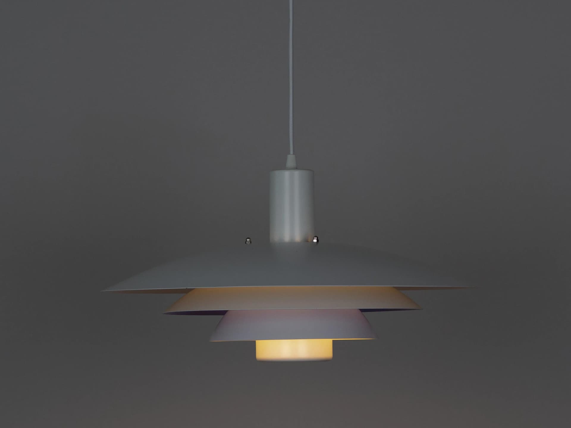 White Aluminum Pendant Lamp, Form-light, Denmark, 1980s - 13631