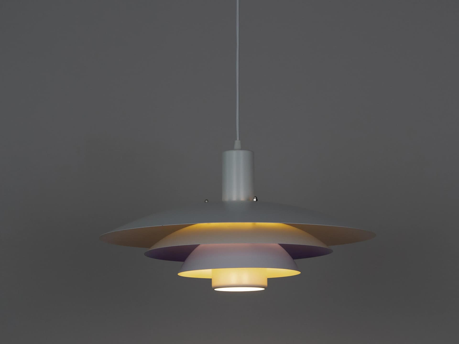 White Aluminum Pendant Lamp, Form-light, Denmark, 1980s - 13632