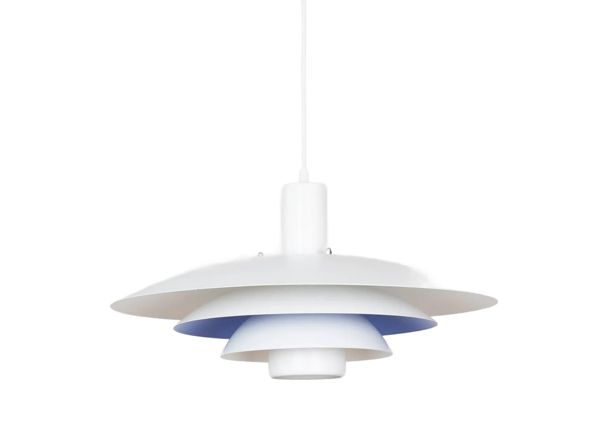White Aluminum Pendant Lamp, Form-light, Denmark, 1980s