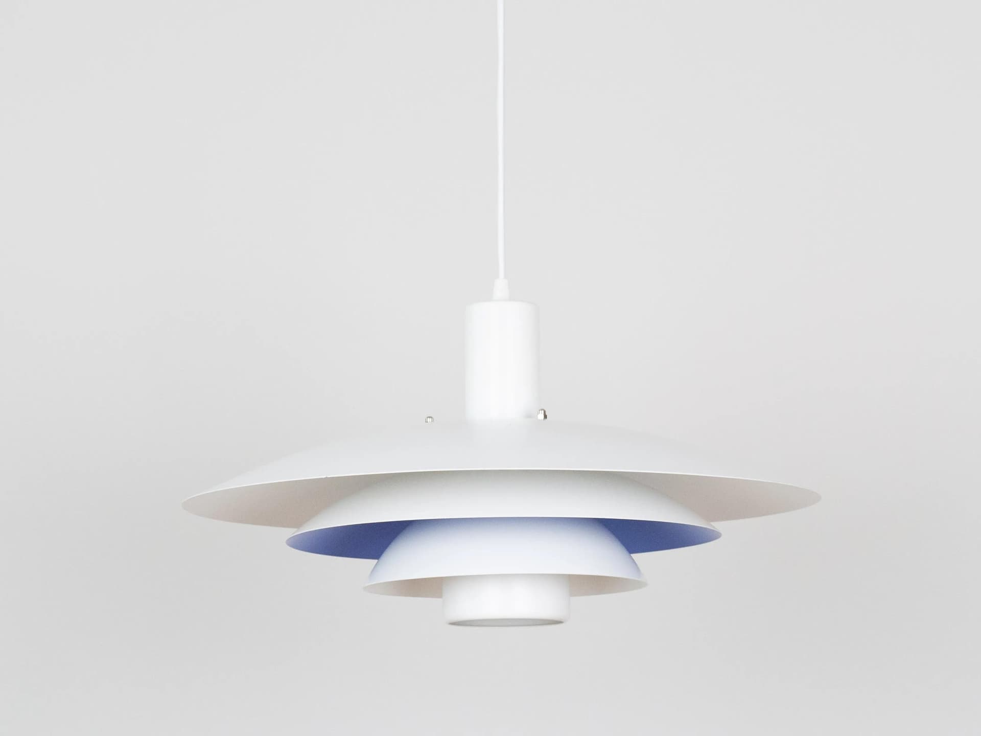 White Aluminum Pendant Lamp, Form-light, Denmark, 1980s - 13633