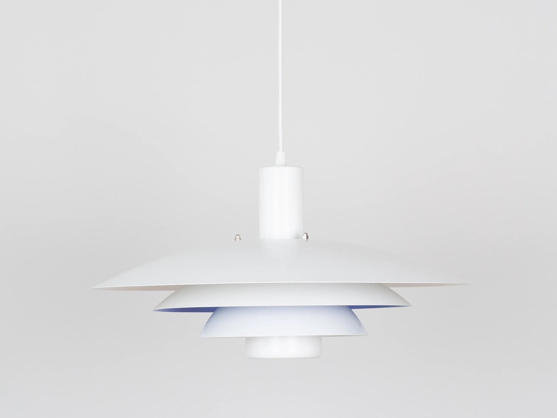 White Aluminum Pendant Lamp, Form-light, Denmark, 1980s - 13630