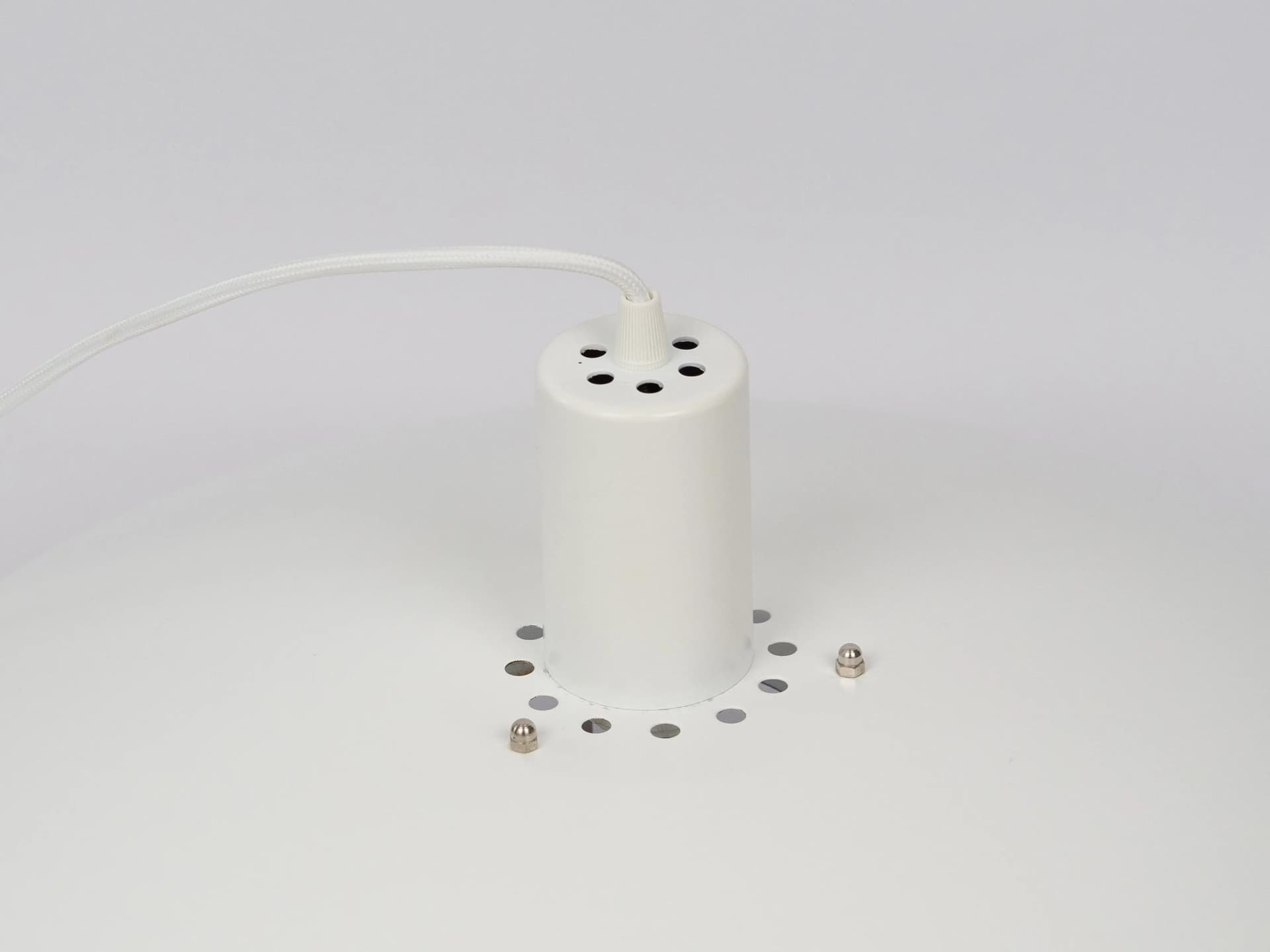 White Aluminum Pendant Lamp, Form-light, Denmark, 1980s - 13635