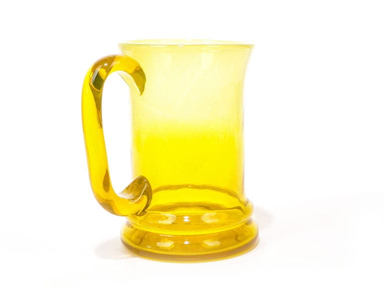 Wazon Kufel, szkło żółte, proj. J. Słuczan-Orkusz, Polska, lata 70. - 193861