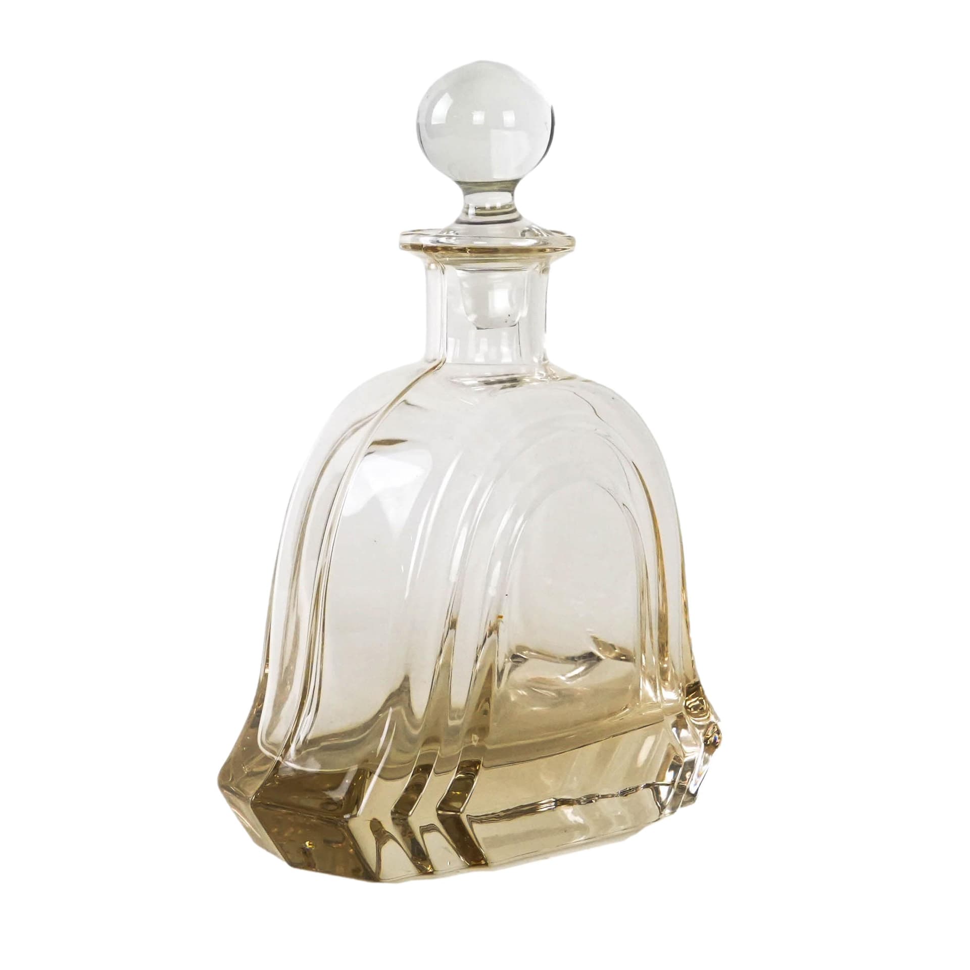 Decanter, golden glass, Italy, 1970s.