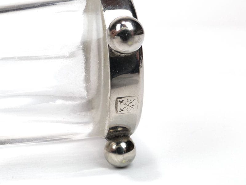 Pojemnik na wykałaczki secesyjny, transparentny, szkło kryształowe, Niemcy, lata 90. XIX w. - 194001