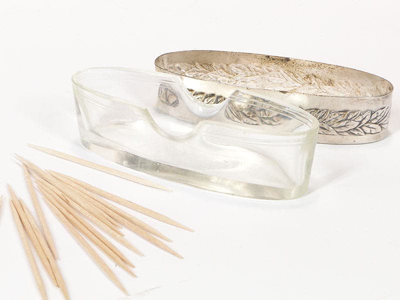 Postument na wykałaczki secesyjny, srebrny mosiądz, WMF, Niemcy, XIX w. - 194078