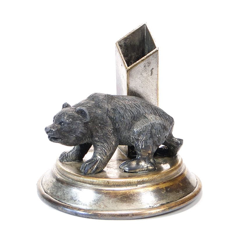 Toothpick Holder Art Deco, silver metal, Lviv, Ukraine, 1930s
