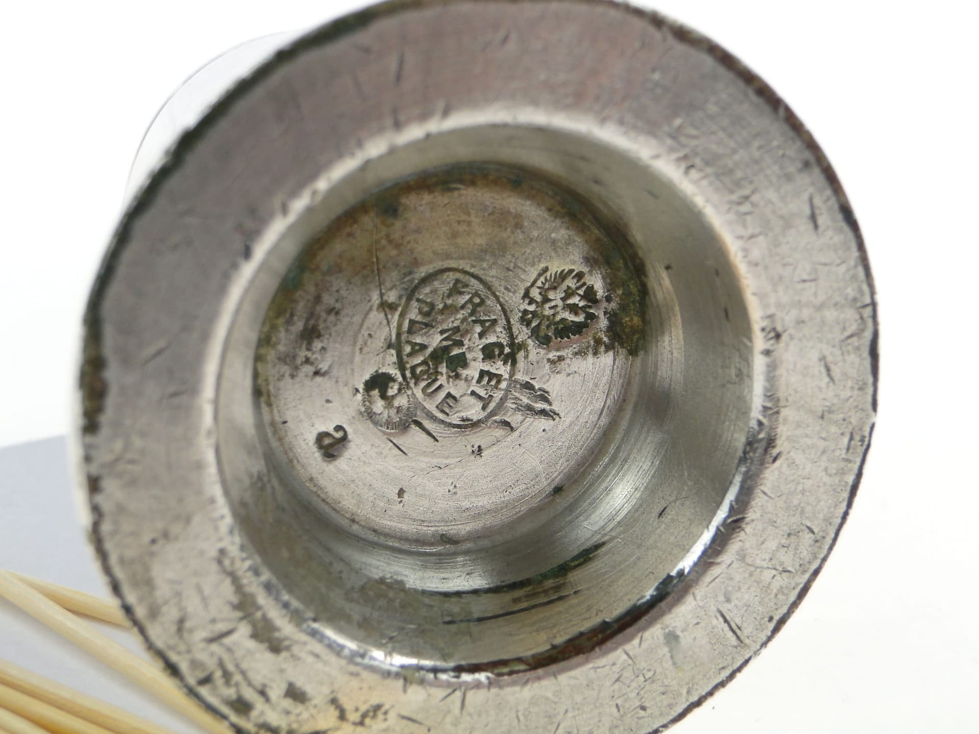 Postument na wykałaczki, mosiądz platerowany srebrem, Norblin, Polska, XIX w. - 194114