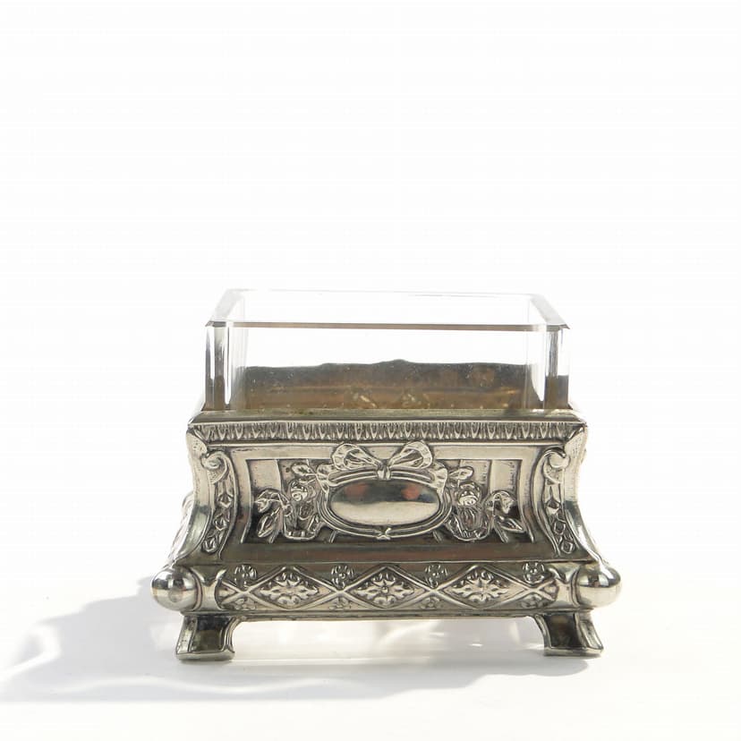 Postument na wykałaczki, Belle Époque, srebro, kryształ, Francja, przełom XIX i XX w.