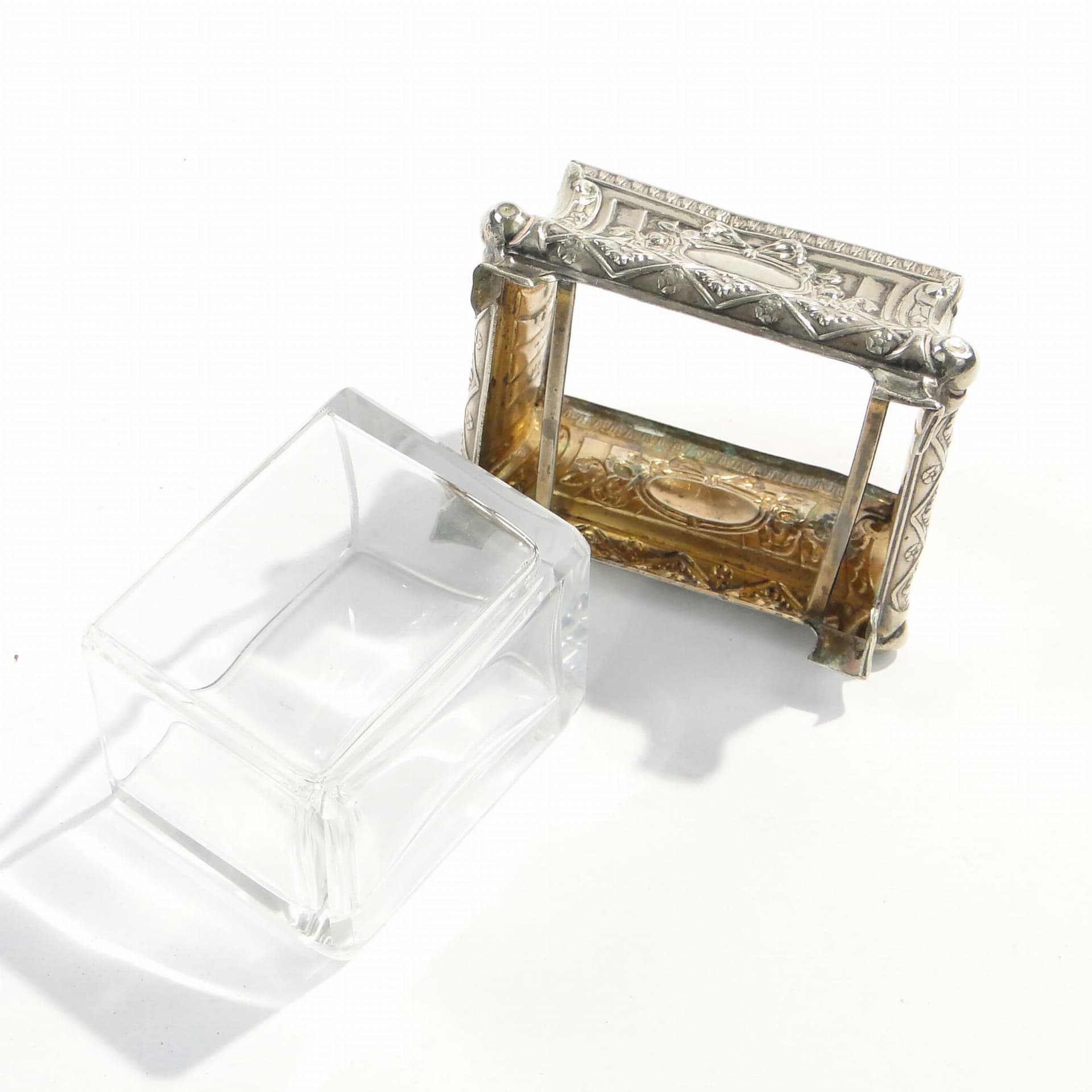 Postument na wykałaczki, Belle Époque, srebro, kryształ, Francja, przełom XIX i XX w. - 194152