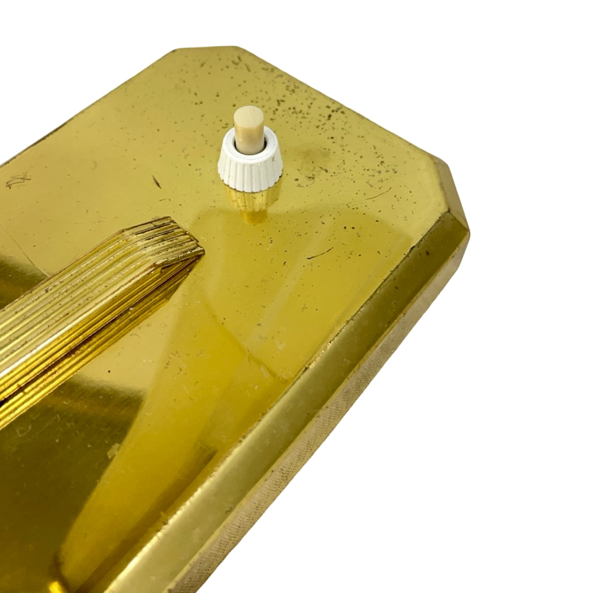 Lampa biurkowa Art Déco, złoty mosiądz, szkło, Niemcy, lata 50. - 194176