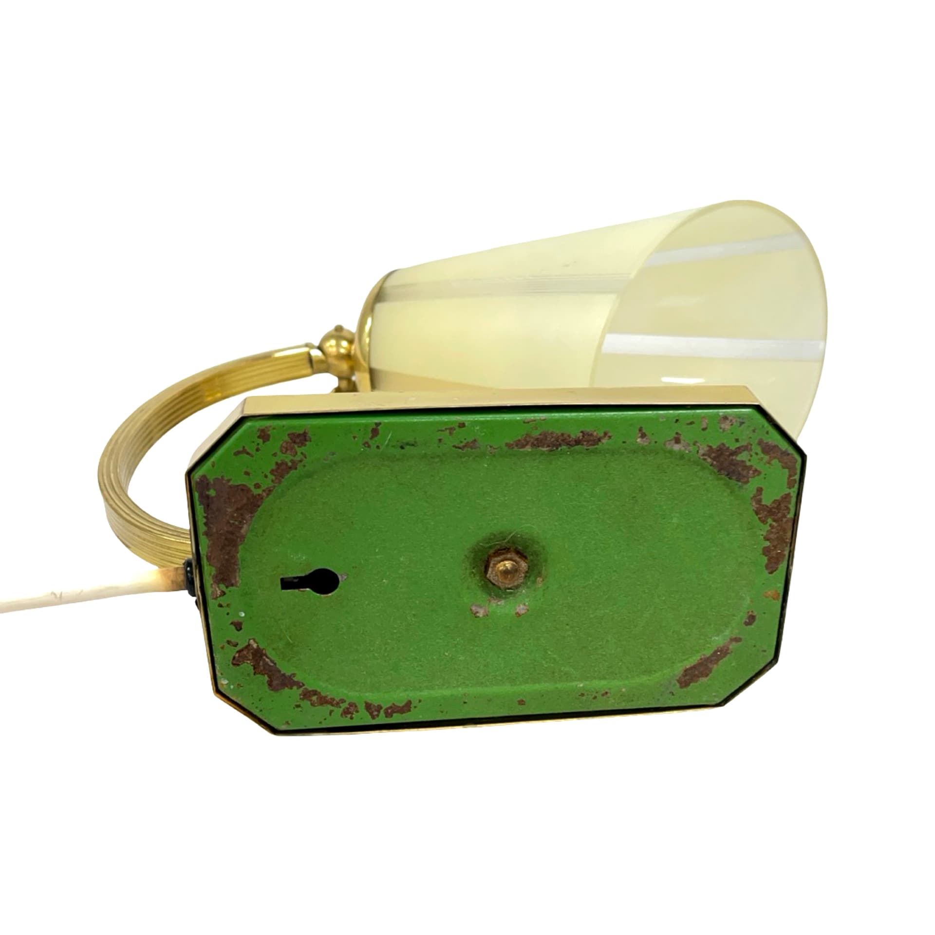 Lampa biurkowa Art Déco, złoty mosiądz, szkło, Niemcy, lata 50. - 194175