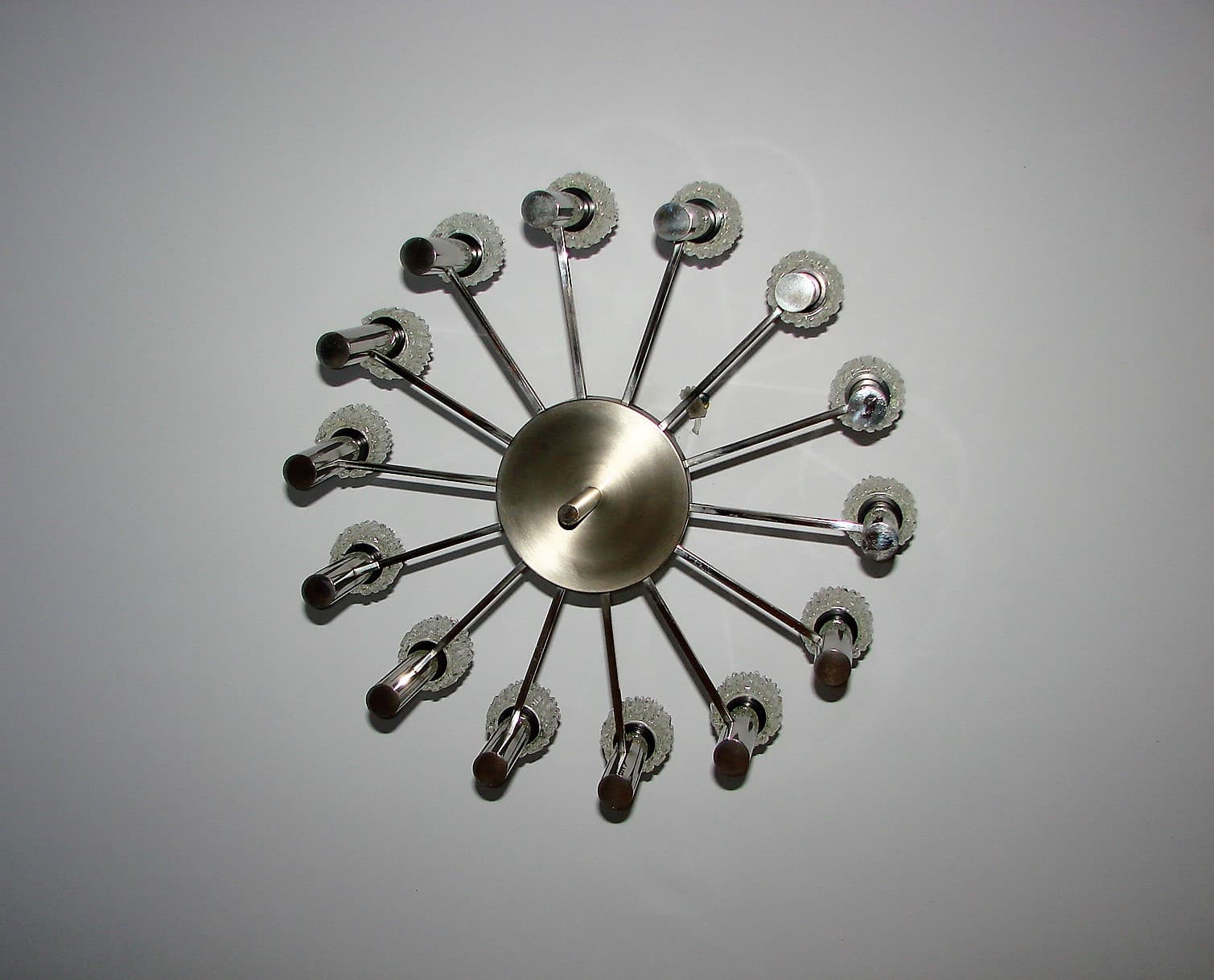 Żyrandol, srebrny, metal, Włochy, lata 70. - 194216