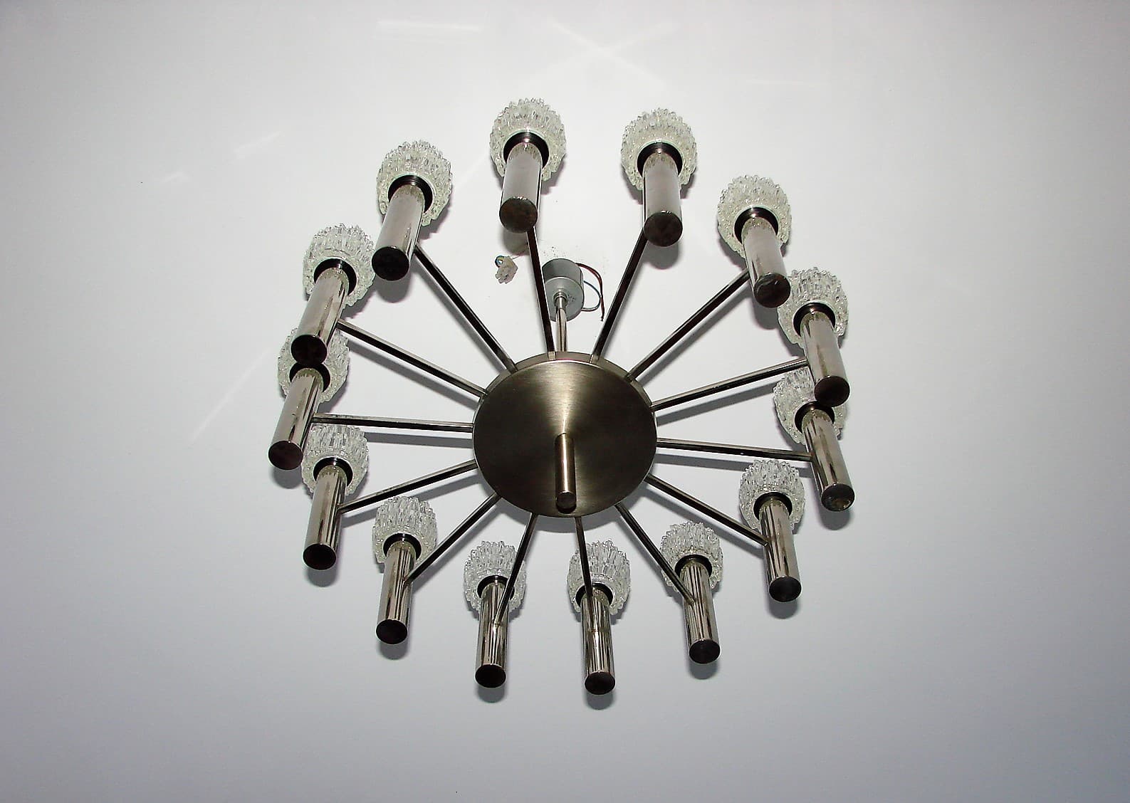 Żyrandol, srebrny, metal, Włochy, lata 70. - 194215